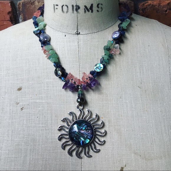 Handmade Summer Sunsets on the Patio Statement Necklace - Picture 16 of 16